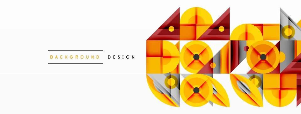 Abstract geometric pattern. Orange, yellow shapes overlap creating modern design 스톡 일러스트