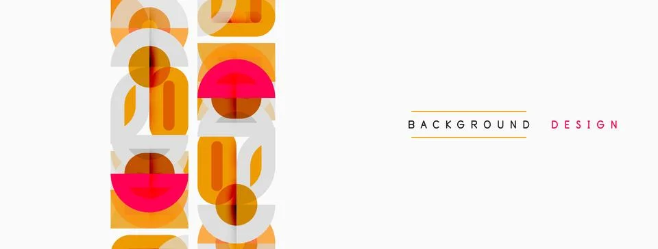 Abstract geometric pattern. Orange, yellow, red shapes repeat vertically. Illustrazione stock