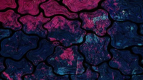 Abstract geometric pattern with organic shapes featuring a vibrant mix of pink Stock Illustration