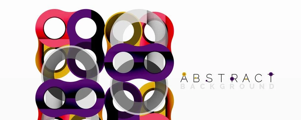 Abstract geometric pattern. Overlapping circles create vibrant, modern design. Illustrazione stock