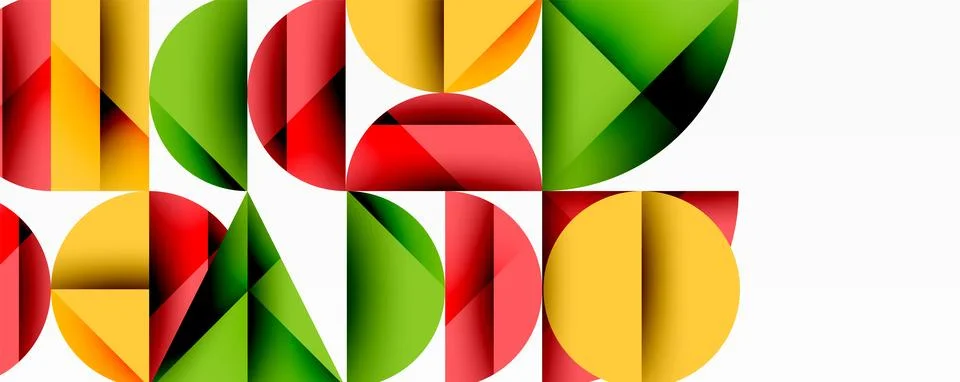 Abstract geometric pattern. Overlapping circles, vibrant colors create modern 스톡 일러스트