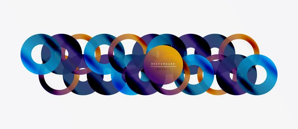 Abstract geometric pattern. Overlapping circles create colorful, modern design. Stockillustratie