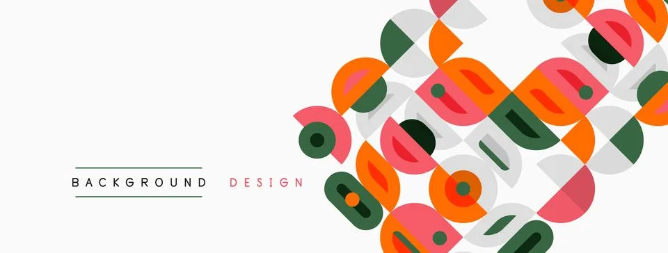 Abstract geometric pattern. Overlapping circles, squares create modern design Stockillustratie