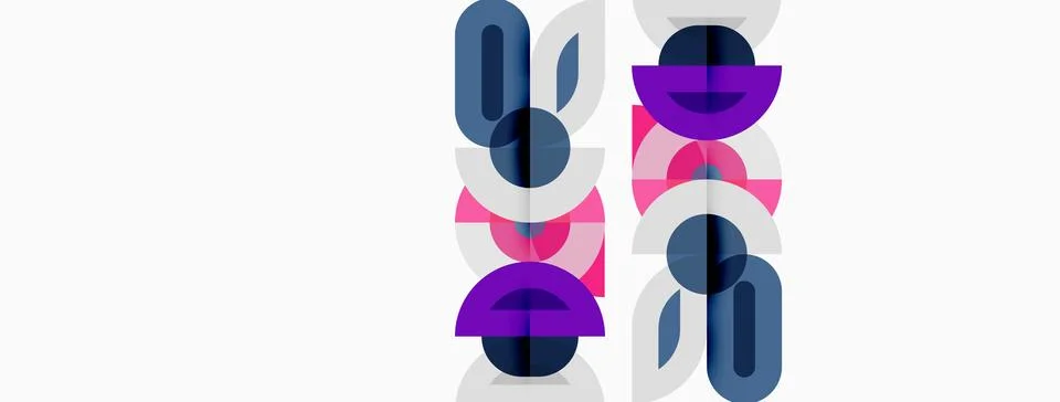 Abstract geometric pattern. Overlapping circles, ovals create modern design. Illustrazione stock