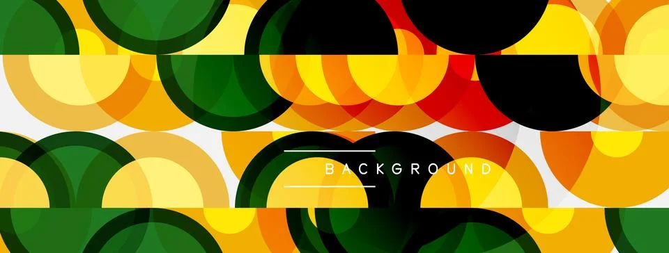 Abstract geometric pattern. Overlapping circles create vibrant colorful desig Illustrazione stock