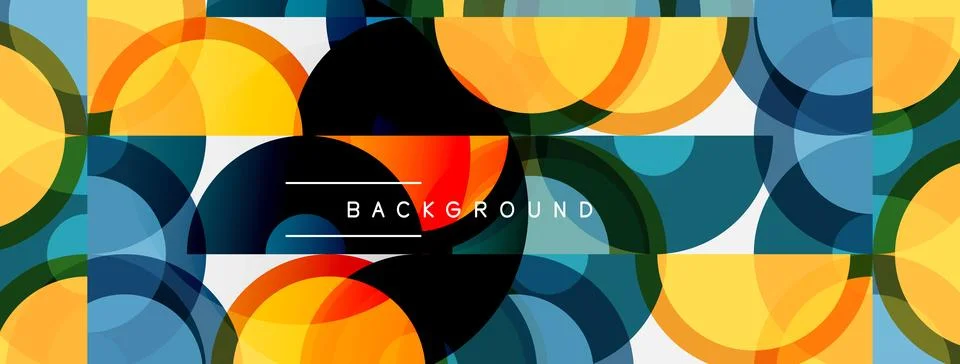 Abstract geometric pattern. Overlapping circles create vibrant colorful Illustrazione stock