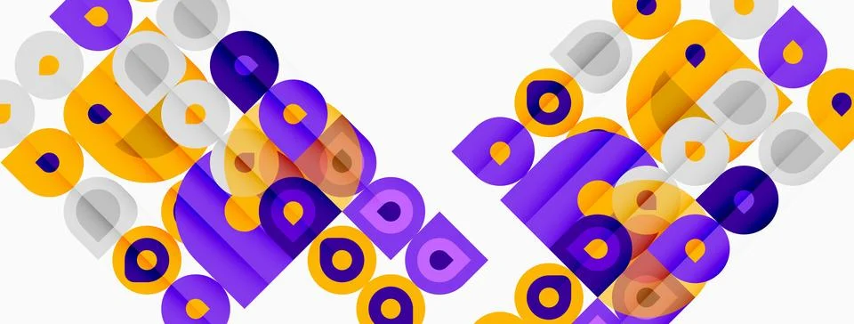Abstract geometric pattern. Overlapping circles, squares create vibrant tex.. Illustrazione stock