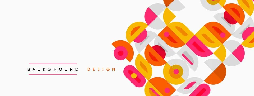 Abstract geometric pattern. Overlapping circles, squares create vibrant visua Stockillustratie
