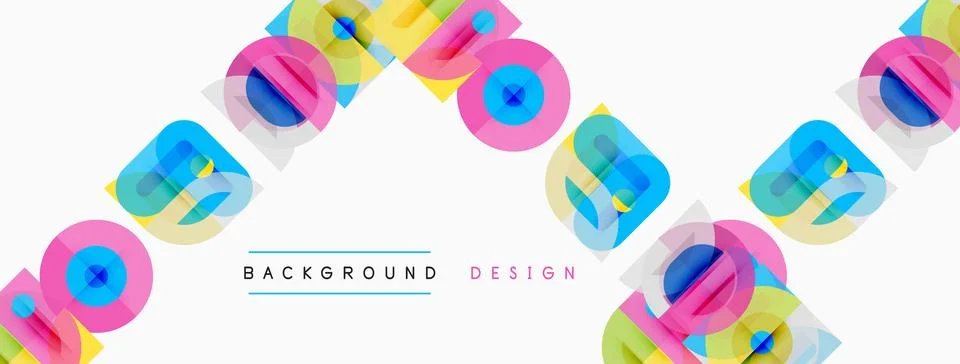 Abstract geometric pattern. Overlapping circles create vibrant, colorful de.. 스톡 일러스트