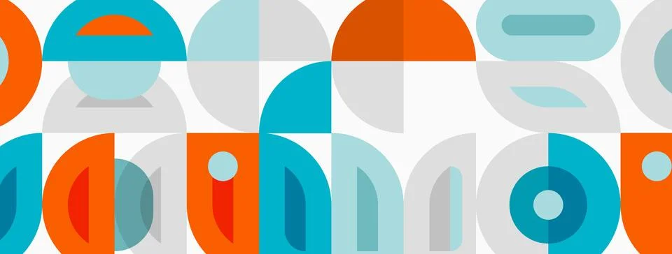 Abstract geometric pattern. Overlapping circles, rectangles create modern d.. Stockillustratie