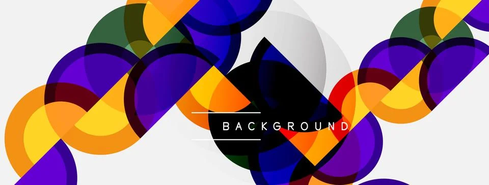 Abstract geometric pattern. Overlapping circles create dynamic colorful Stock Illustration