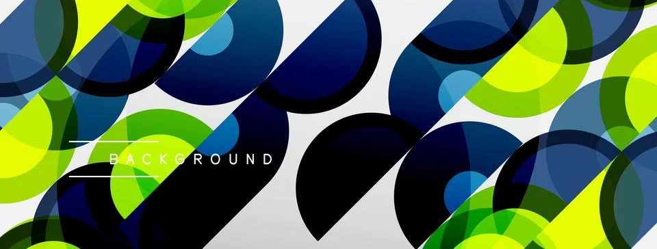 Abstract geometric pattern. Overlapping circles create vibrant, modern design Stock Illustration