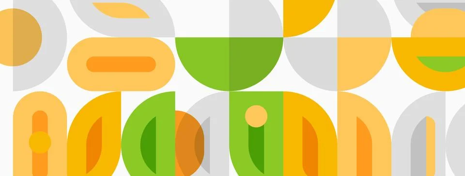 Abstract geometric pattern. Overlapping circles, rectangles create retro styl イラスト素材