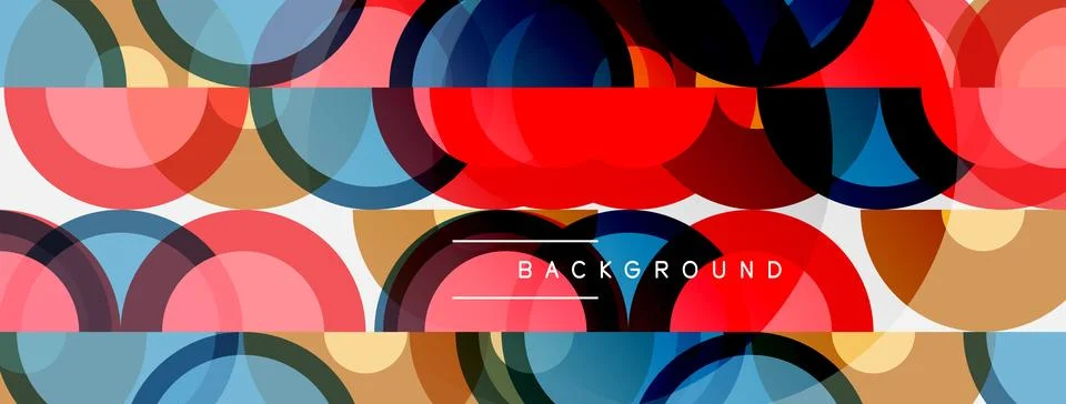 Abstract geometric pattern. Overlapping circles create vibrant, colorful Stock Illustration
