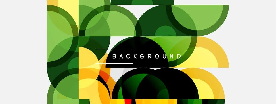 Abstract geometric pattern. Overlapping circles, rectangles create vibrant Stockillustratie