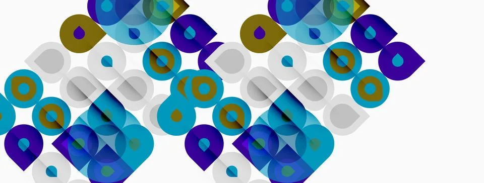 Abstract geometric pattern. Overlapping circles, squares, rectangles create Stockillustratie