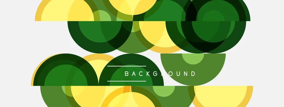 Abstract geometric pattern. Overlapping circles, green, yellow hues create Stockillustratie