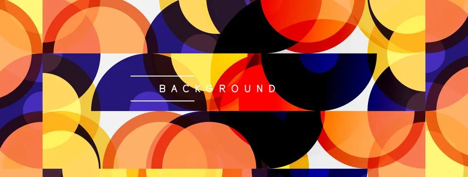 Abstract geometric pattern. Overlapping circles create vibrant, colorful Stock Illustration