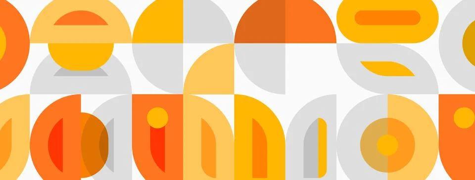 Abstract geometric pattern. Overlapping circles, squares create retro aesth.. 스톡 일러스트