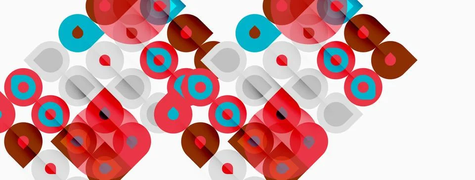 Abstract geometric pattern. Overlapping circles, squares create dynamic visua Stockillustratie