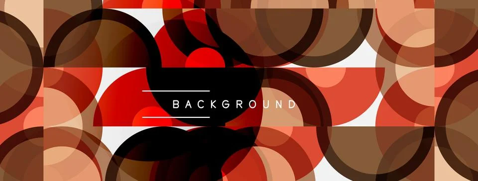 Abstract geometric pattern. Overlapping circles, squares create dynamic visua Stockillustratie