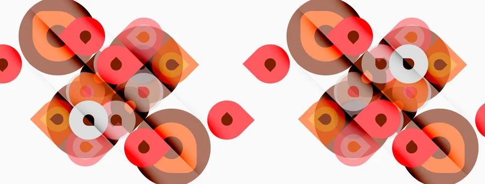 Abstract geometric pattern. Overlapping circles, squares create repeating d.. 스톡 일러스트