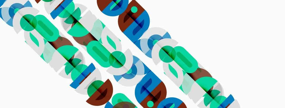 Abstract geometric pattern. Overlapping circles, rectangles create dynamic Stockillustratie