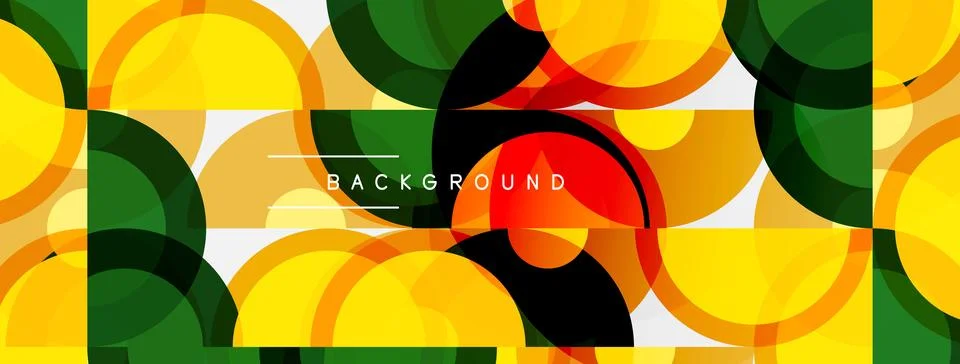 Abstract geometric pattern. Overlapping circles create vibrant colorful イラスト素材