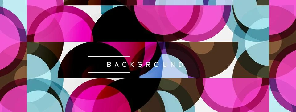 Abstract geometric pattern. Overlapping circles create colorful squares, 스톡 일러스트