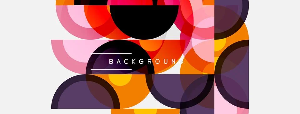 Abstract geometric pattern. Overlapping circles create vibrant color blocks. Stockillustratie