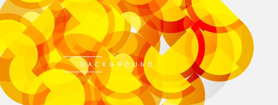 Abstract geometric pattern. Overlapping circles create vibrant orange, yellow Stock Illustration