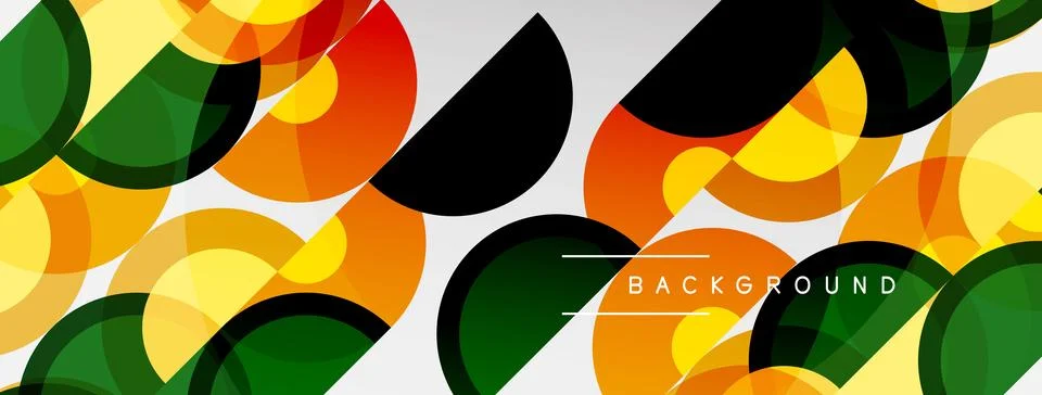 Abstract geometric pattern. Overlapping circles create vibrant colorful desig Illustrazione stock