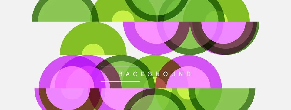 Abstract geometric pattern. Overlapping circles, semicircles create layered 스톡 일러스트