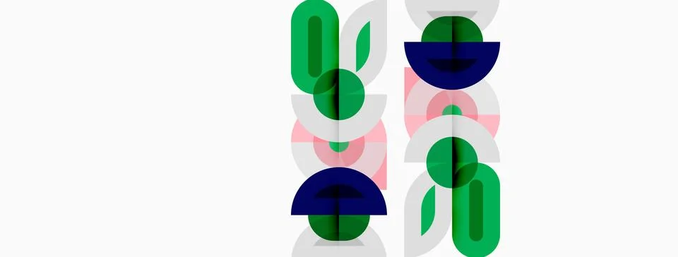 Abstract geometric pattern. Overlapping circles, ovals create modern design. イラスト素材