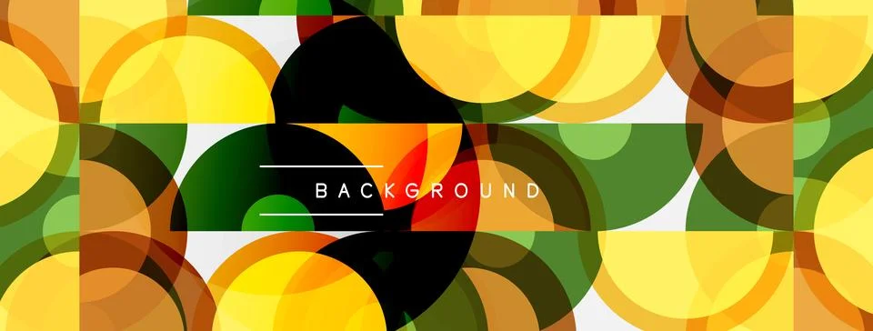 Abstract geometric pattern. Overlapping circles create vibrant, colorful 스톡 일러스트