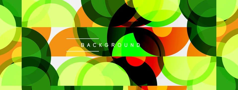 Abstract geometric pattern. Overlapping circles create vibrant, colorful sq.. 스톡 일러스트