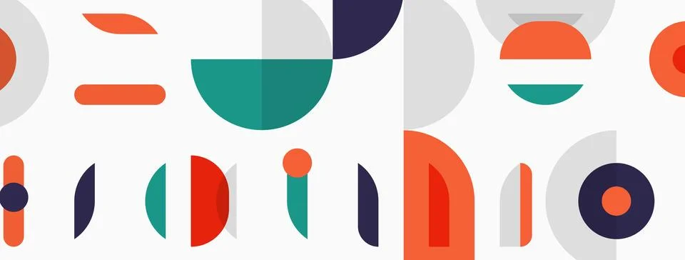 Abstract geometric pattern. Overlapping circles, rectangles create modern d.. 스톡 일러스트
