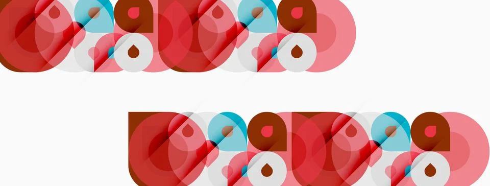 Abstract geometric pattern. Overlapping circles, squares create repeating d.. 스톡 일러스트