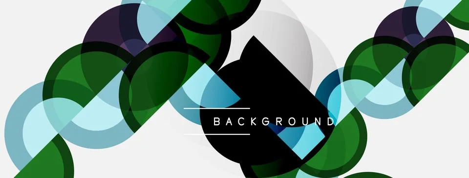 Abstract geometric pattern. Overlapping circles, squares create dynamic Stock Illustration