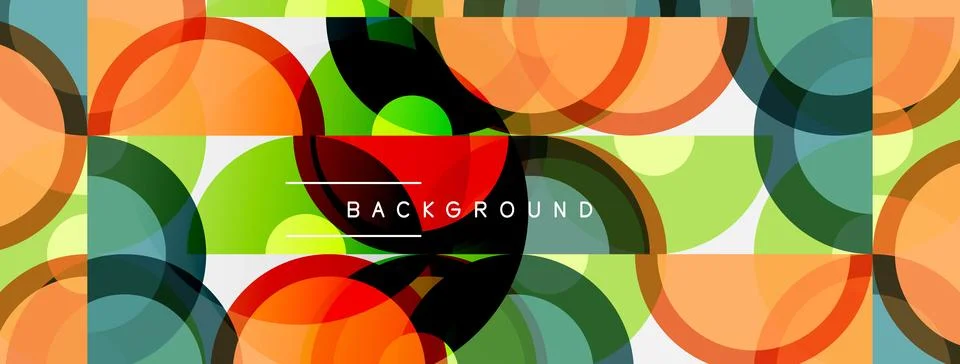 Abstract geometric pattern. Overlapping circles create vibrant colorful 스톡 일러스트
