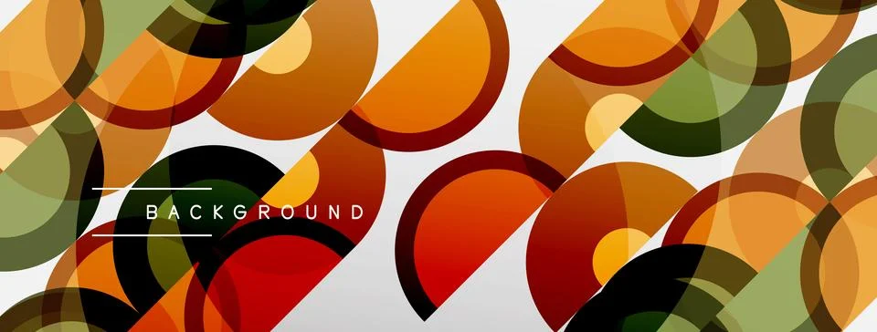 Abstract geometric pattern. Overlapping circles create dynamic colorful Stock Illustration