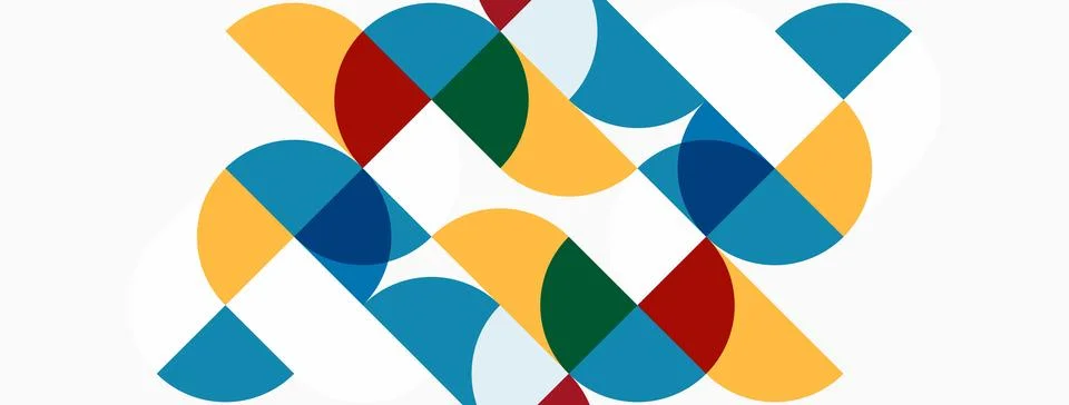 Abstract geometric pattern. Overlapping circles create colorful composition. 스톡 일러스트