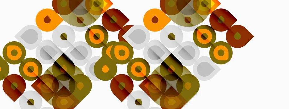 Abstract geometric pattern. Overlapping circles, squares, rectangles create Stockillustratie