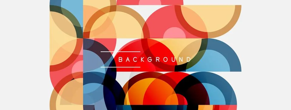 Abstract geometric pattern. Overlapping circles create colorful design. Moder 스톡 일러스트