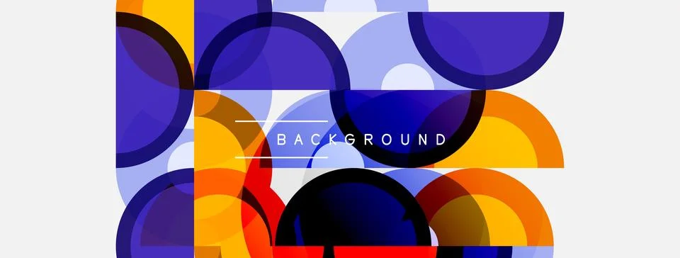 Abstract geometric pattern. Overlapping circles, semicircles create dynamic Stock Illustration
