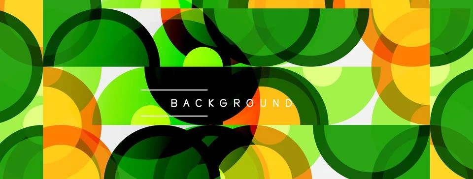 Abstract geometric pattern. Overlapping circles create vibrant, colorful Illustrazione stock