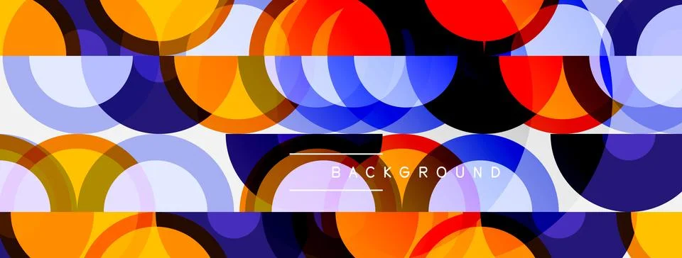 Abstract geometric pattern. Overlapping circles create vibrant colorful Stock Illustration