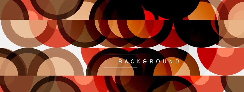 Abstract geometric pattern. Overlapping circles create warm color gradients. Stock Illustration