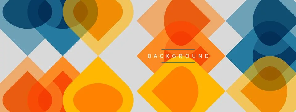 Abstract geometric pattern. Overlapping circles, squares create vibrant tex.. Illustrazione stock