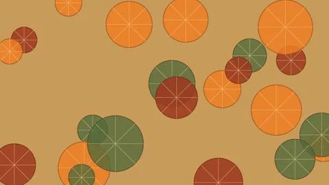 Abstract geometric pattern with overlapping circles in autumn colors on a t.. Stock Illustration